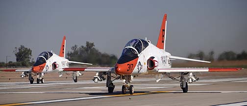 McDonnell-Douglas T-45C Goshawks BuNo 167087 #309 and BuNo 167095 #317 of TW-2, NAF el Centro, October 24, 2012